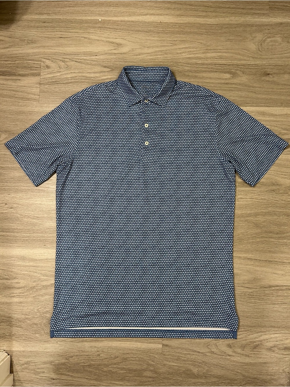 johnnie-O Navy Blue Geometric Polo